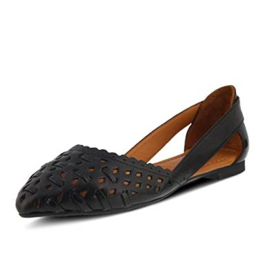 Imagem de Bailarina feminina de couro Delorse Spring Step, Preto, 8.5