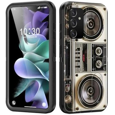 Imagem de BFUKVOU Capa para Galaxy S24 Plus com suporte embutido, à prova de choque/poeira/queda, 3 camadas, capa protetora de grau militar para Samsung Galaxy S24 Plus de 6,7 polegadas 2024, Boombox vintage