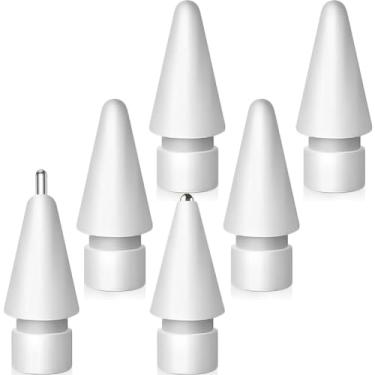 Imagem de SIXFU Pontas de substituição para Apple Pencil, conjunto de pontas de controle precisas mistas para Apple Pencil 2ª geração/1ª geração/USB C pontas de caneta Apple (pacote com 6)