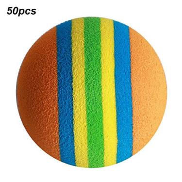 Imagem de Bola de Listra de Golfe de 50 Peças, Bola de Golfe Leve de EVA, Bolas de Espuma de Golfe para Prática Interna, Design de Listras para Prática Interna, (Bola listrada laranja,