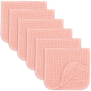 Imagem de Comfy Cubs Panos para arrotar de musselina 50,8 cm x 25,4 cm, pacote com 6 panos grandes, 6 camadas, ultra absorventes, 100% algodão para baba e bagunça, macios, seguros e delicados para bebês