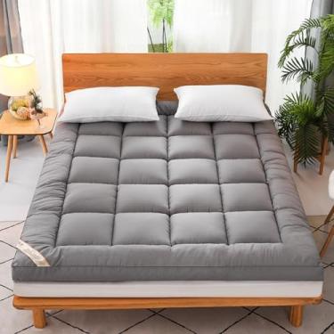 Imagem de FEELUHAAA Colchão de futon japonês, colchão dobrável para dormitório estudantil, colchão espesso, tapete de dormir tatame, tapete macio e antiderrapante para cama
