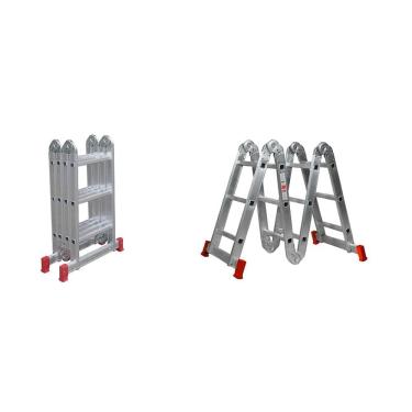 Imagem de Escada Articulada 3x4 Degraus em Alumínio BTF ESC0292