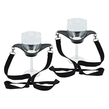 Imagem de Fairly Odd Novelties Cordão de taça de vinho, preto, conjunto de 2 presentes divertidos Lifehack, tamanho único (pacote com 2)
