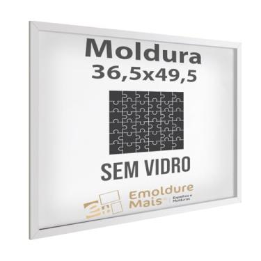 Imagem de Quadro SEM VIDRO Moldura para Quebra Cabeça Grow Puzzle 500 Peças 49,5 x 36,5 cm (Branca)