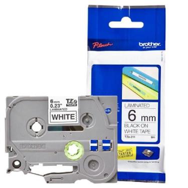 Imagem de Fita Brother TZE-211 6mm Preto/Branco