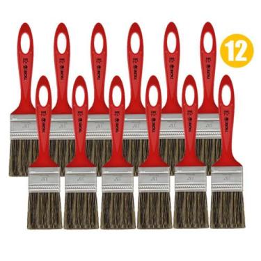 Imagem de Kit 12 Pincel Trinchas Para Pintura Tigre Media 500 1 1/2 Polegadas Ce