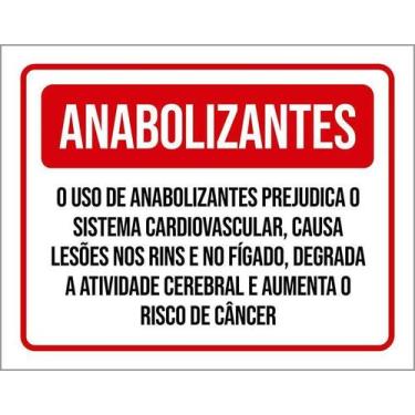 Imagem de Placa Sinalização - Anabolizantes Prejudica Saúde 18X23 - Sinalizo