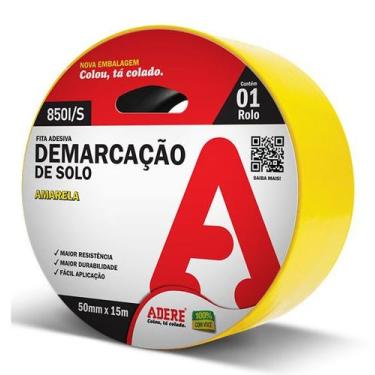 Imagem de Fita para Demarcaçao de Solo 50MM X 15M Adere, AMARELA