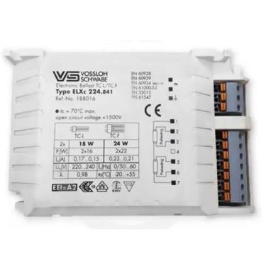 Imagem de Reator Eletrônico 2x18/24w 4 Pinos 220V p/ Compacta Fluor. - VOSSLOH S