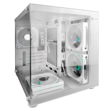 Imagem de Gabinete Gamer Aquario, Hayom, GB1797,4x Fans RGB, Vidro Temperado, Micro-ATX, Mini-ITX - Branco