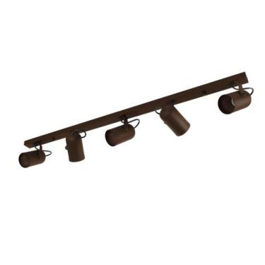 Imagem de Luminária Teto Trilho 5 Spots Direcionáveis Marrom 1275 - Preludio