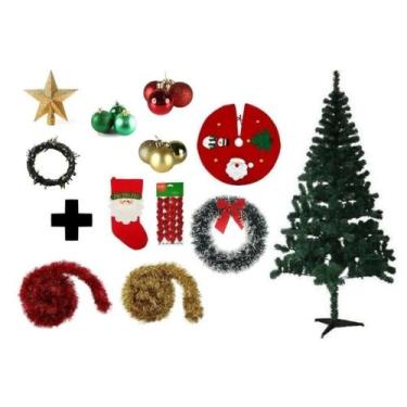 Imagem de Árvore De Natal Decorada 2,10cm 450 Galhos Com 11 Itens - Não Informad