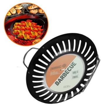 Imagem de Panela Grelha Wok Assadeira Perfurada Antiaderente Legumes 29cm Grande