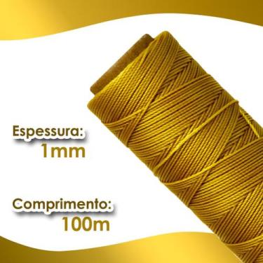 Imagem de Cordão Encerado 1mm - Fio Cordone Ouro - 100 Metros - Nybc