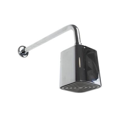 Imagem de Ducha Quadrada 11 cm Cromada em ABS com Braço de Parede - AMG Metais