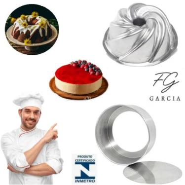 Imagem de Kit De 1 Forma Vulcão Com Cone Canudo + 1 Forma Fundo Falso Fundo Remo
