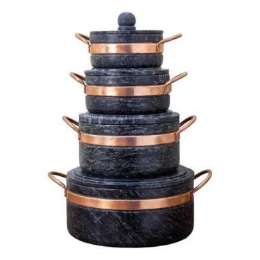 Imagem de Jogo Panelas Pedra Sabão 1, 2, 3 E 4 Litros Melhor - Sao Jose