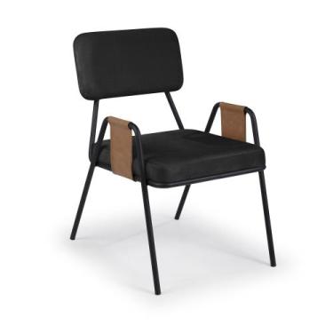Imagem de Cadeira Ipê com Braço Aço Carbono Preto - Drop mobiliário