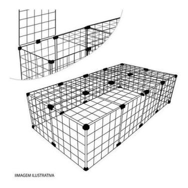 Imagem de Cercado Aramado Mini Coelho Porquinho Da Índia 60x120 Preto - Cercadin
