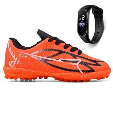 Imagem de Kit Chuteira Infantil Futebol Campo Society Meninos + Relógio - Rayon 