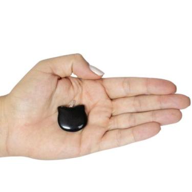 Imagem de PINGENTE MINI CARA DE GATO OBSIDIANA (2 a 3)cm - GOMES CRYSTALS