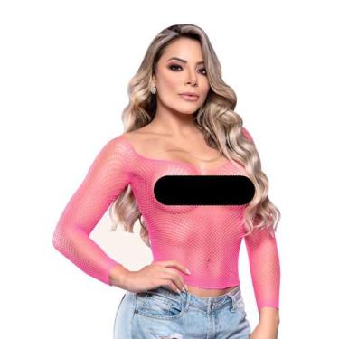 Imagem de Cropped Arrastão Manga Longa Blusinha  - Y.Lingerie, Pink, Único 36 ao