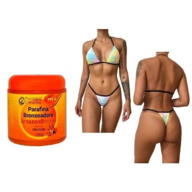 Imagem de Kit  Parafina Bronzeadora - Amazonbronze - Pharmakos - 180g Brinde Biq