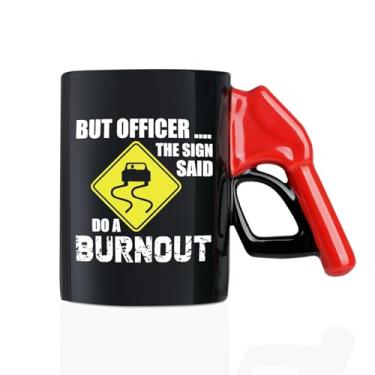 Imagem de Onebttl Presentes de carro para homens, mulheres - Caneca de café de reabastecimento - Presente para amantes de carros - Caneca de cerâmica engraçada de 400 ml - Burnout