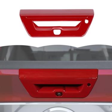 Imagem de RT-TCZ Tampa do puxador da porta traseira com orifício para câmera tampa da maçaneta da porta traseira acabamento acessórios externos para Ford F150 2015-2020 (vermelho)