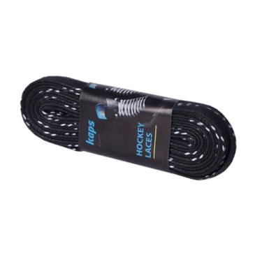 Imagem de Kaps Cadarços profissionais de skate de hóquei no gelo encerados, patinação em linha, algodão de qualidade, feito na Europa (305 cm - 120 polegadas - preto)