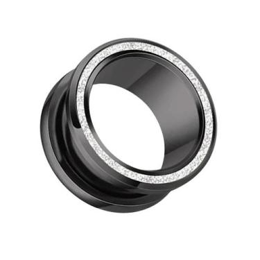 Imagem de Alargador De Aço Túnel Arbor Com Brilhos Azul Preto Dourado - IMP, Pre