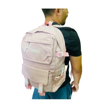 Imagem de Mochila Rosa claro Escolar Faculdade Trabalho juvenil - Lynx produções