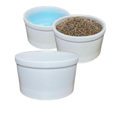 Imagem de Kit 4 Comedouros de porcelana para aves passaros 1000mL Duravel de fác