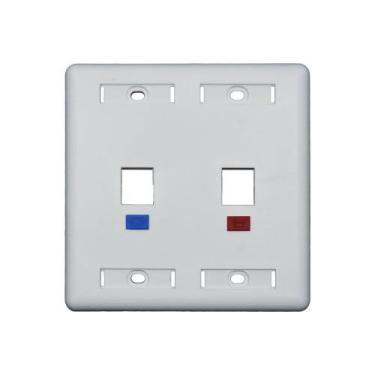 Imagem de Espelho 4x4 2 Saídas Fixo Branco - Pier Telecom