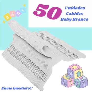 Imagem de Kit De Cabides Bebê Para Arrumar Guarda Roupa Kit com 50 Unidades Baby
