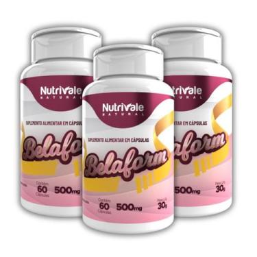 Imagem de Kit 3x Belaform Cafeína, L-carnitina e Cromo 60 Cápsulas - Nutrivale, 
