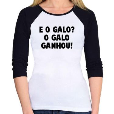 Imagem de Baby Look Raglan E o galo O galo ganhou! Manga 3/4 - Foca na Moda, Bra