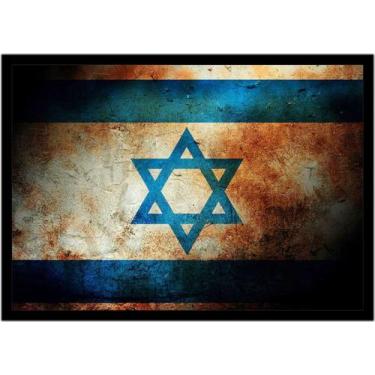 Imagem de Quadro Decorativo Religioso Estrela De Davi Judaísmo Com Moldura RC099