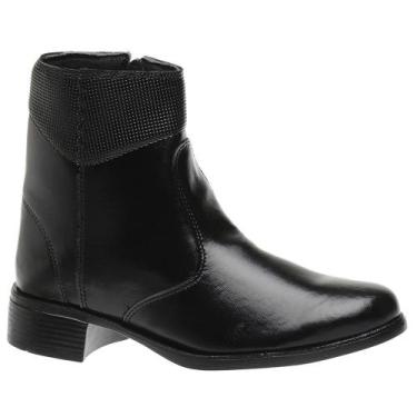 Imagem de Bota Coturno Feminino Cano Médio Salto Baixo Inverno - GMM SHOES, Pret