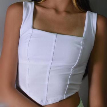 Imagem de Cropped Top Estilo Corselet com Alças Basic - LUSH!, Branco, M