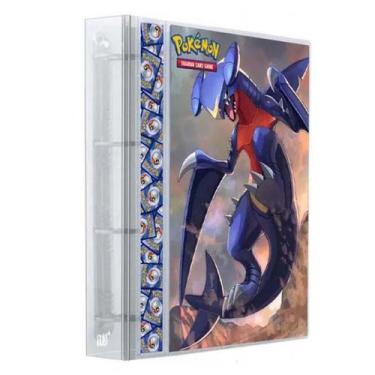 Imagem de Pasta Fichário Álbum Cristal Cartas Cards Pokémon Garchomp com 10 Folh