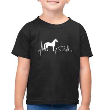 Imagem de Camiseta Algodão Infantil Cavalo Batimentos Cardíacos - Foca na Moda, 