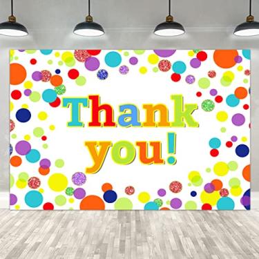 Imagem de Lofaris Fundo fotográfico colorido Thank You Thanks for Teachers Employees Thank You First Responders Support Doctors Nurses Party Decorações Banner Props 2,7 x 1,8 m