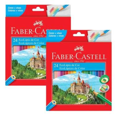 Imagem de Kit com 48 Lápis de Cor Sextavado Faber Castell Escolar - Faber-Castel