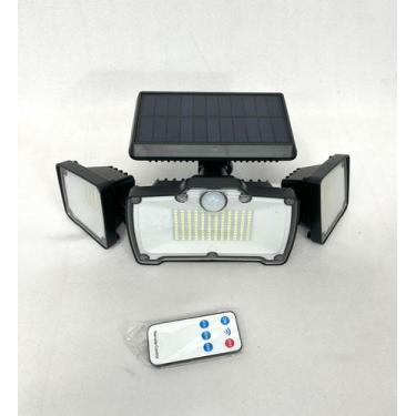 Imagem de Luminária Solar com Sensor e Controle Remoto 218 leds 3 cabeças placa 