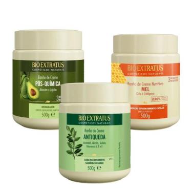 Imagem de Super Cronograma Preenche Cabelo Hidrata Bio Extratus 500gx3