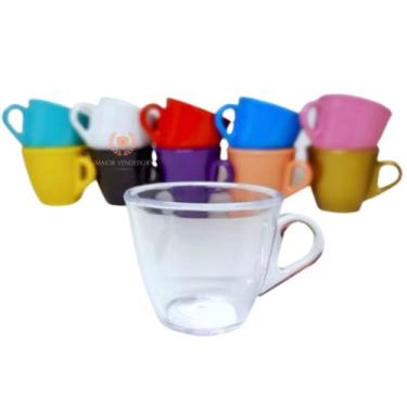 Imagem de Conjunto 8 Xícaras de Plástico de Café Chá Colors 79ml - Maior Vendedo