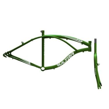 Imagem de Quadro Aro 26 Ultra Bikes Heaven Com Garfo, Verde, Aro 26