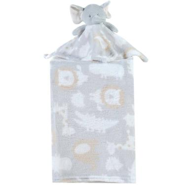 Imagem de Manta com Naninha Flannel Estampada para Bebê 75x100